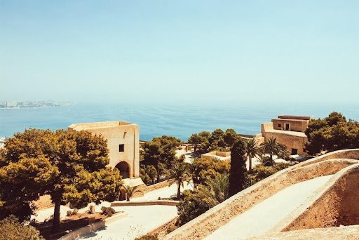 Concrete building near the beach