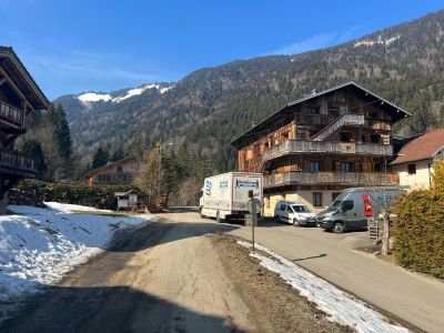 Removal lorry in the French Alps
