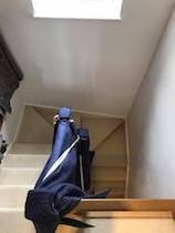 upright piano move, narrow stair in Daventry